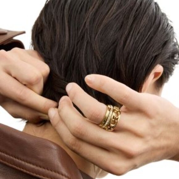 Coach Silver Signature Metal Ring Set - Picture 3 of 3